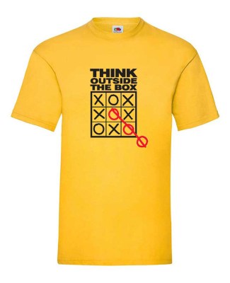 ΚΙΤΡΙΝΟ T-shirt FRUIT OF THE LOOM με στάμπα A7141